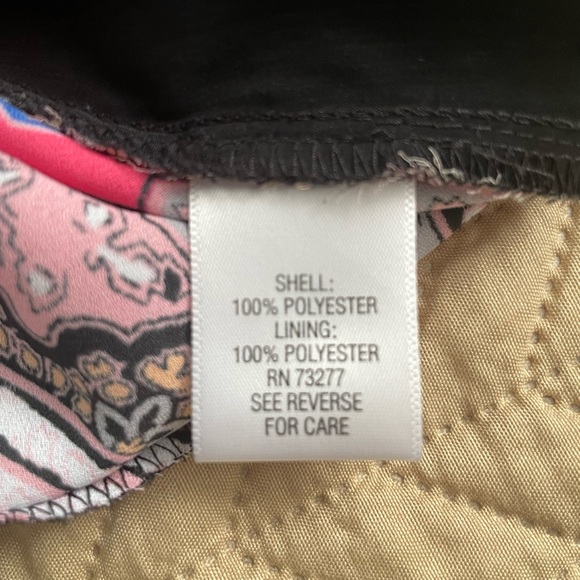 Dana Buchman multicolor paisley blouse with laser cutout overlay on the front. - Picture 12 of 12